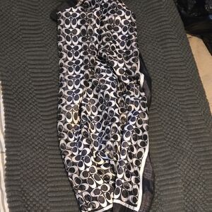 Coach Signature Chic Black and White Patterned Scarf